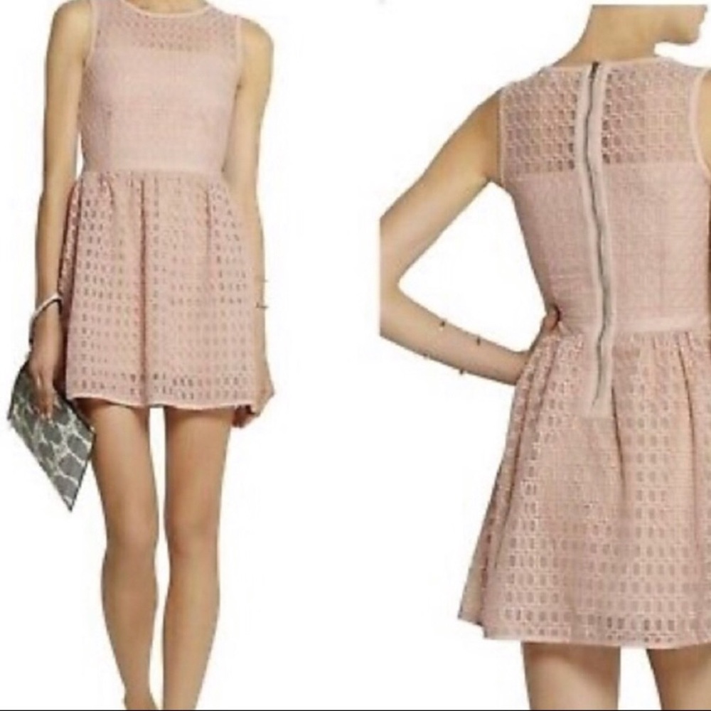 Maje Elixir Geometric Rose Cream mini dress Size 2